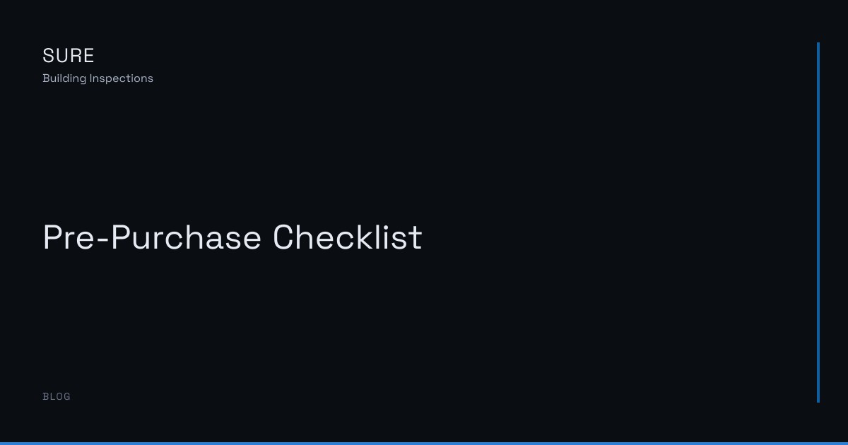 Pre-Purchase Checklist